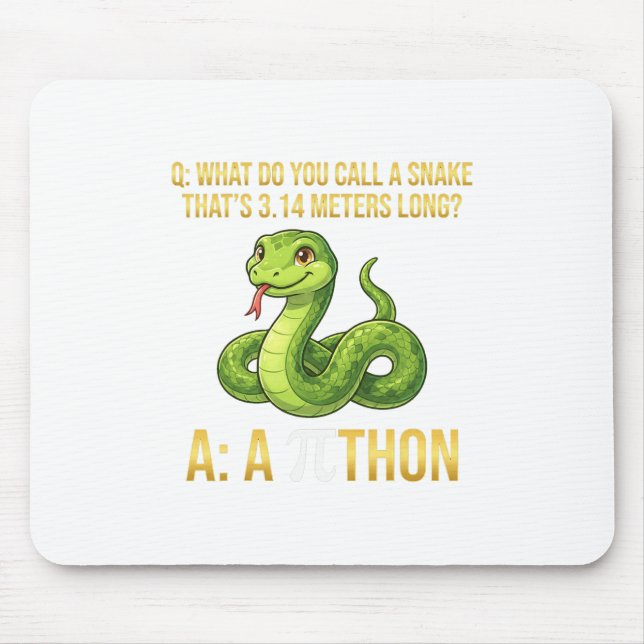 Mousepad Python Pithon Dia do Pi Símbolo Engraçado Professo (Frente)