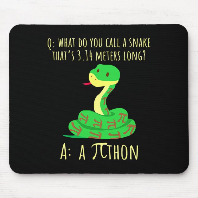 Mousepad Python Pithon Símbolo Pi Professor de Matemática E (Frente)