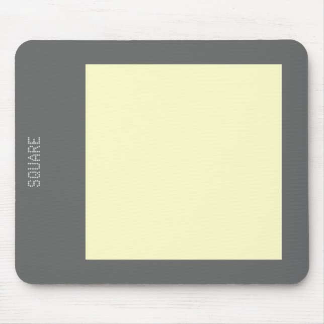 Mousepad Quadrado - Amarelo pálido e Cinza (Frente)