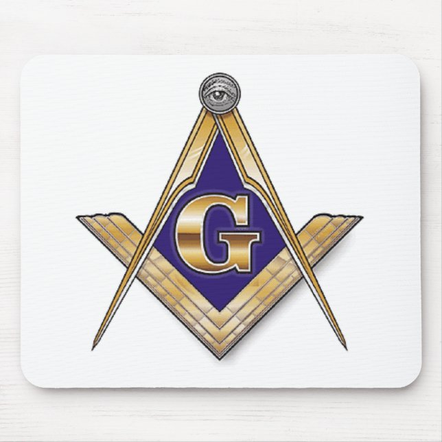 Mousepad Quadrado azul discreto & compassos (Frente)