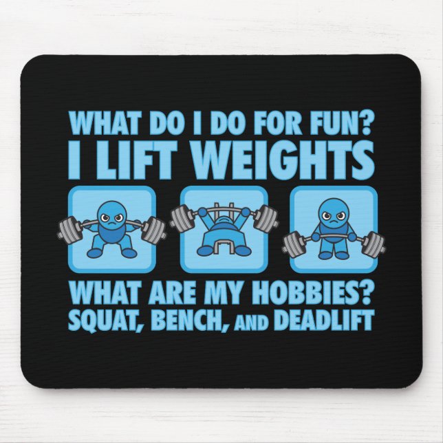 Mousepad Quadrado, Bench Press, Imprensa, Elevador - Hobbie (Frente)