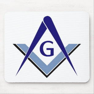 Mousepad Quadrado e Compasso Azul Moderno