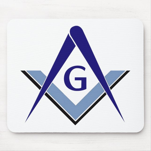 Mousepad Quadrado e Compasso Azul Moderno (Frente)