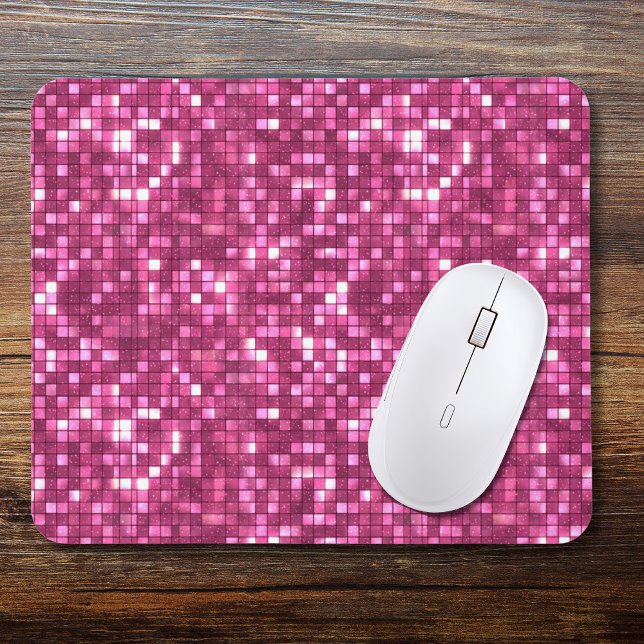 Mousepad Quadrado Estilo Disco Rosa Vibrante do Dia dos Nam (Criador carregado)