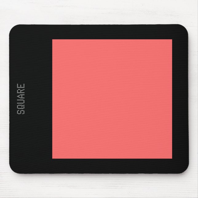 Mousepad Quadrado - Rosa tropical e preto (Frente)