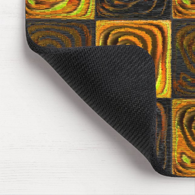 Mousepad quadrados amarelados e círculos em mosaico rústico (Canto)