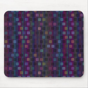Mousepad Quadrados azuis, verdes, roxos, rosados com listra