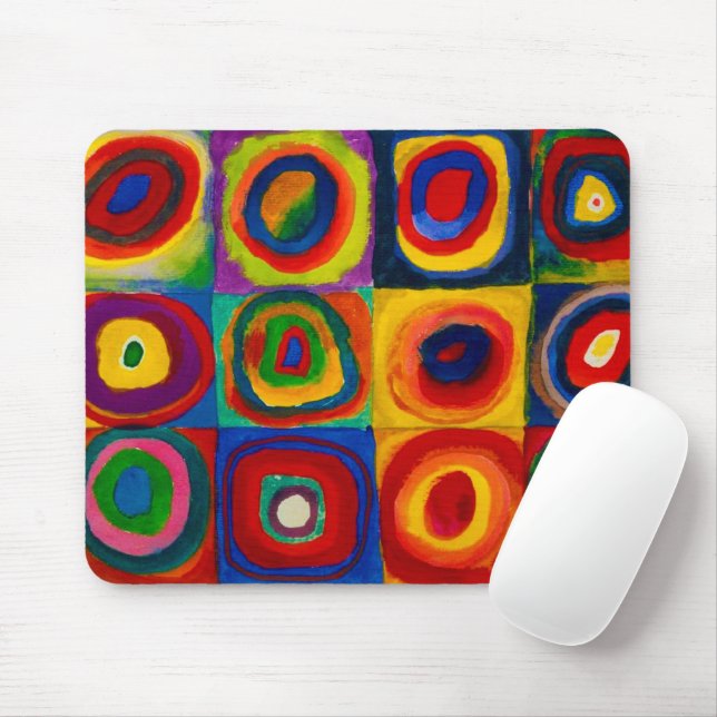 Mousepad Quadrados com Círculos, Abstrato, Wassily Kandinsk (Com mouse)