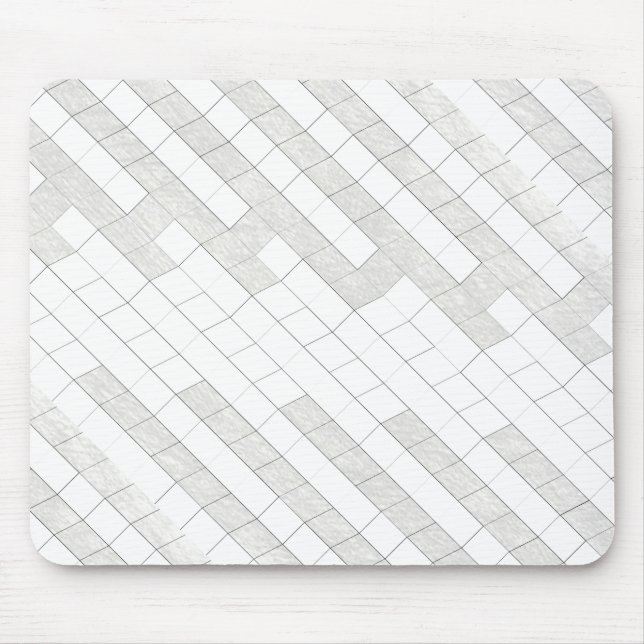 Mousepad quadrados em ziguezague em cinza... (Frente)