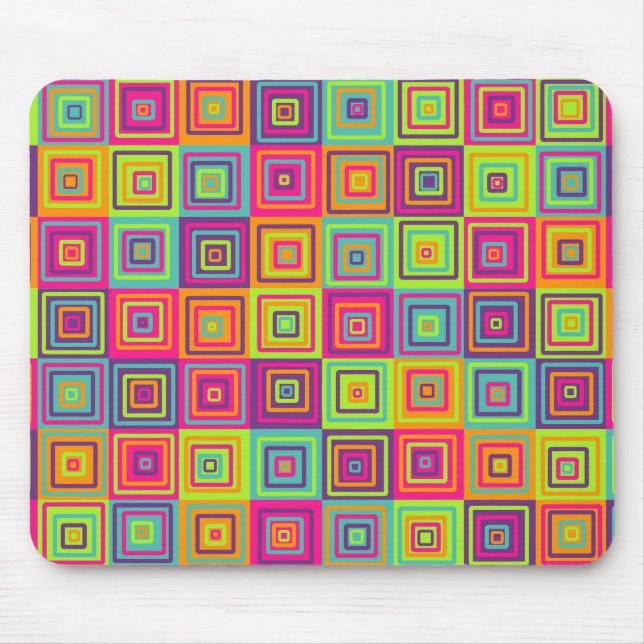 Mousepad Quadrados Geométricos Coloridos (Frente)