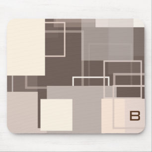 Mousepad Quadrados Geométricos - Creme de Chocolate