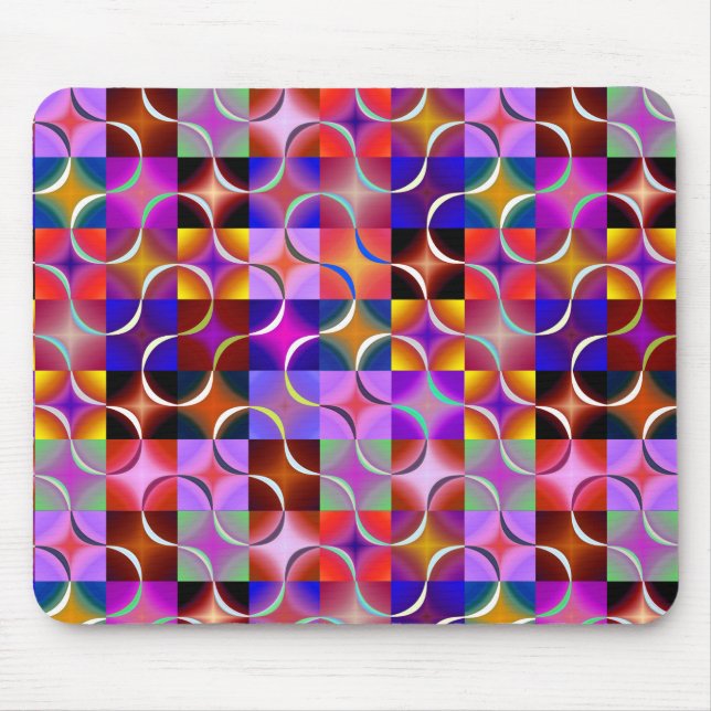 Mousepad Quadrados Geométricos Multicoloridos (Frente)