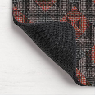 Mousepad Quadrados ou xadrez castanhos-avermelhados e preto