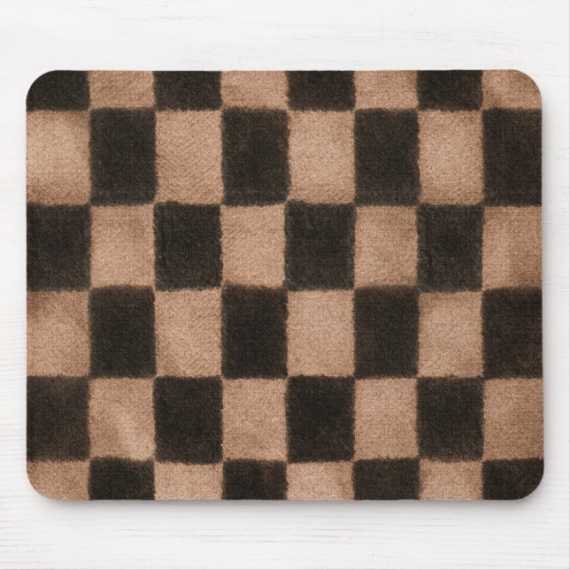 Mousepad Quadrados Pretos Laranja (Frente)