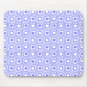 Mousepad Quadrados Retroativos - Azul Pastel em Branco