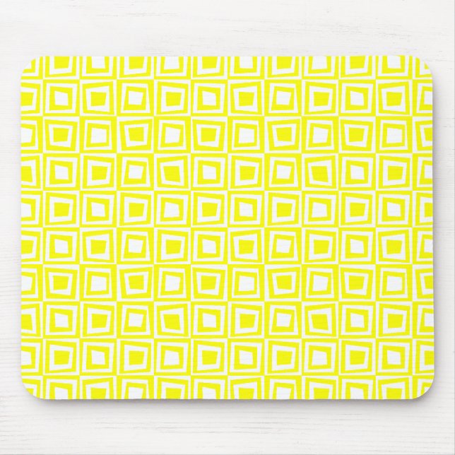 Mousepad Quadrados retrorreflectores - Amarelo em Branco (Frente)