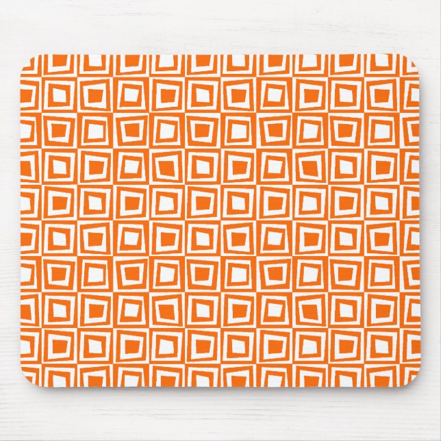 Mousepad Quadrados retrorreflectores - Laranja em Branco (Frente)