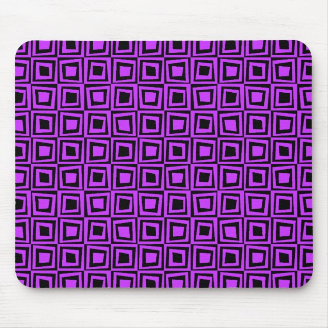 Mousepad Quadrados retrorreflectores - Roxo Neon a Preto (Frente)