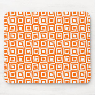 Mousepad Quadrados retros - laranja no branco