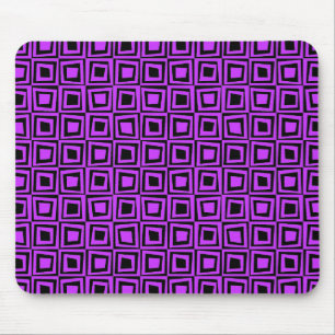 Mousepad Quadrados retros - roxo de néon no preto