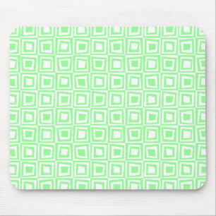 Mousepad Quadrados retros - verde da hortelã no branco