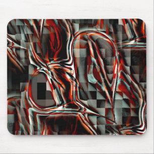 Mousepad Quadrados sob estranhas manchas avermelhadas forma