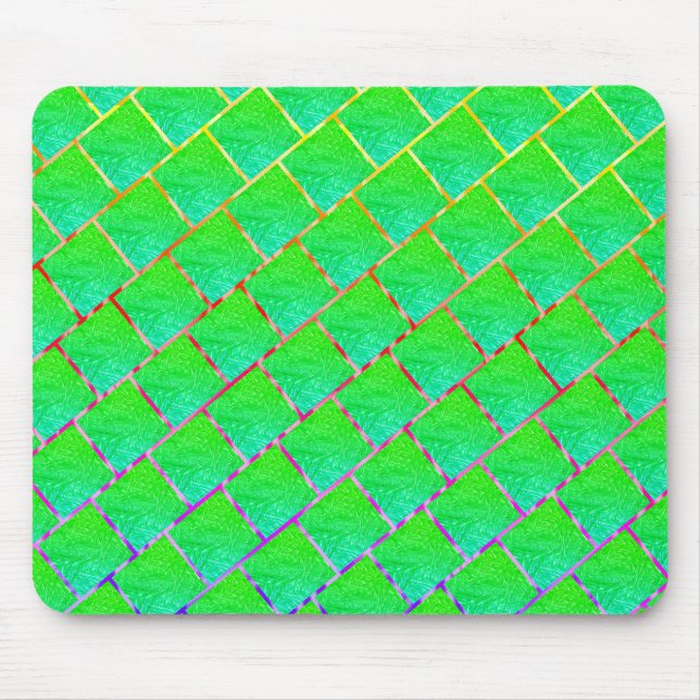 Mousepad Quadrados verde azulado, linhas três núcleos. (Frente)