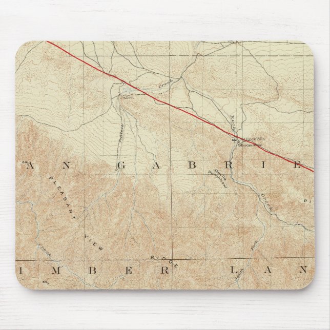 Mousepad Quadrângulo de Rock Creek mostrando San Andreas Ri (Frente)