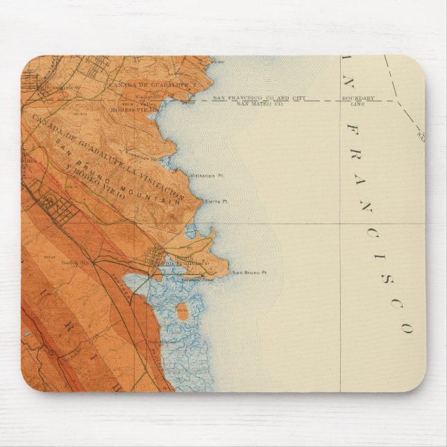 Mousepad Quadrângulo de San Mateo mostrando intensidade, fa (Frente)