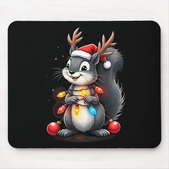 Mousepad Quadrícula Natal 2024 Com Luzes &amp; Feriado (Frente)