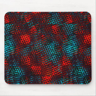 Mousepad Quadriculados riscados em vermelho e azul claro.