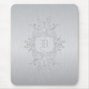 Mousepad Quadro cinza e alumínio polido - inicial personali