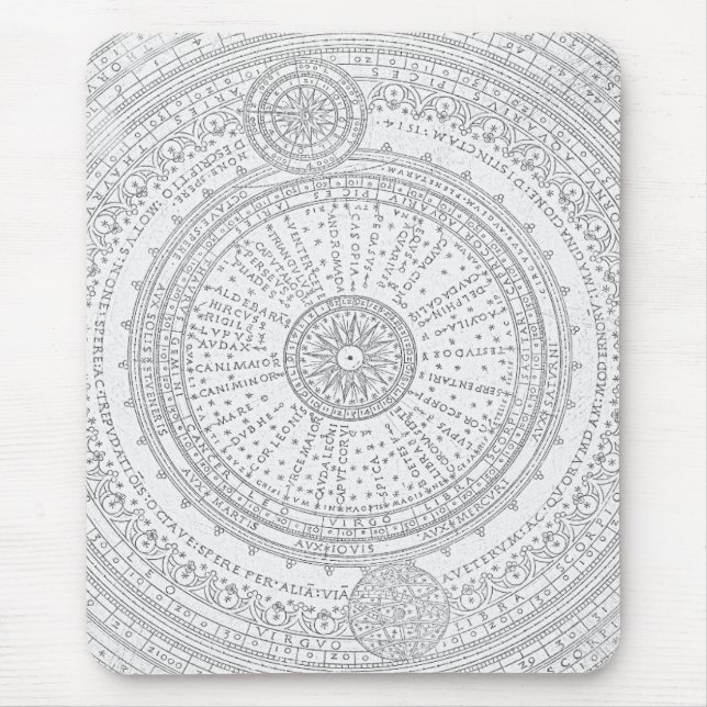 Mousepad Quadro de astro do texto latino desvanecido (Frente)