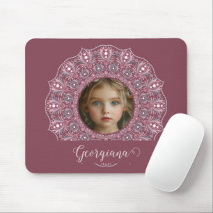 Mousepad Quadro de Fotografia de Mandala Floral Bonito Cor-