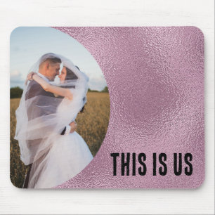 Mousepad Quadro de Fotografias em Vidro Rosa