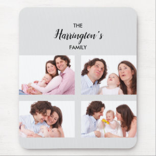 Mousepad Quadro de Retângulo de Colagem de Fotos da Famíl