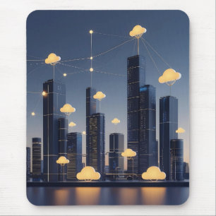 Mousepad Quadro de transmissão inteligente de cidade elegan