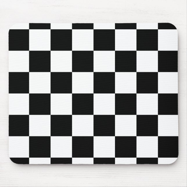 Mousepad Quadro de Verificação Preto e Branco (Frente)
