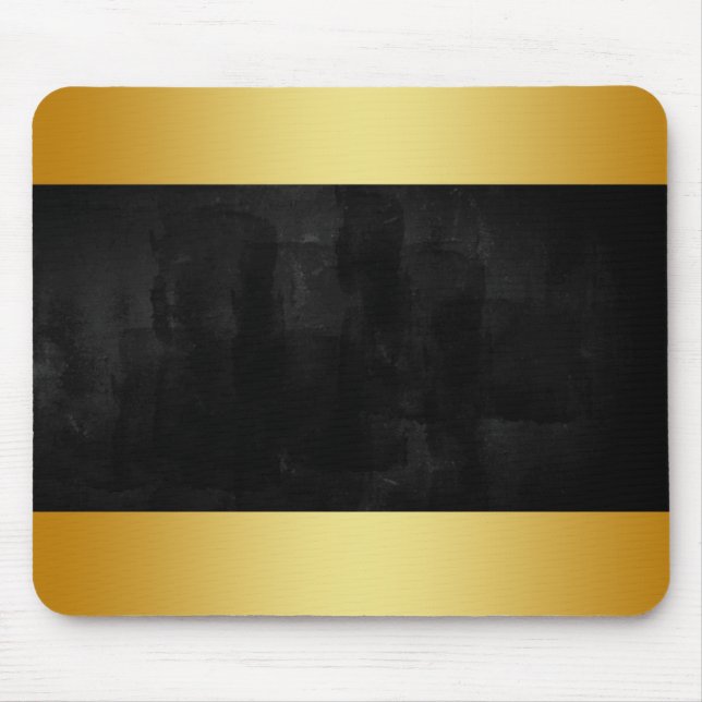 Mousepad Quadro negro moderno com Crachá Dourado (Frente)