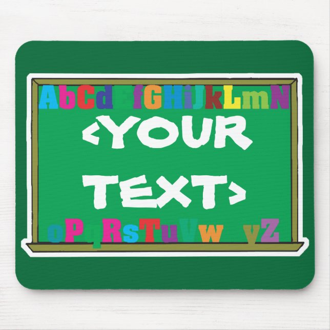 Mousepad Quadro Negro Personalizável, <YOURTEXT> (Frente)