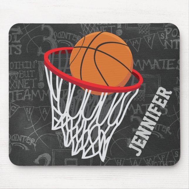 Mousepad Quadro Personalizado de Basquete e Hoop (Frente)