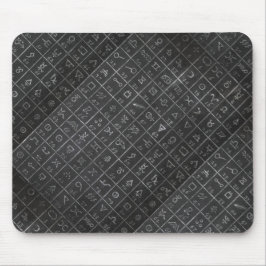 Mousepad Quadro preto do quadro-negro dos símbolos da