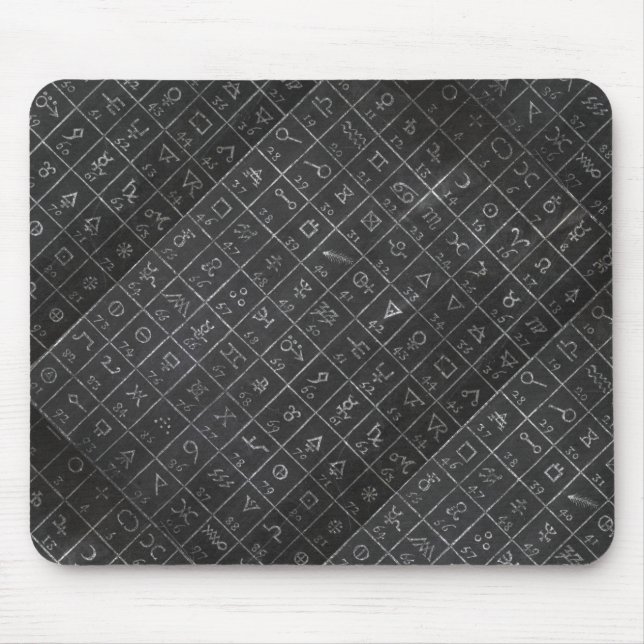Mousepad Quadro preto do quadro-negro dos símbolos da (Frente)