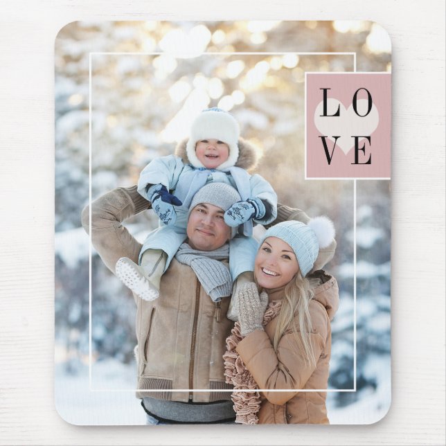 Mousepad Quadro simples Adicionar sua foto com amor (Frente)