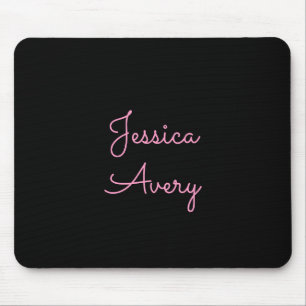 Mousepad Qualquer Nome Script Rosa Editável Legal em Pret