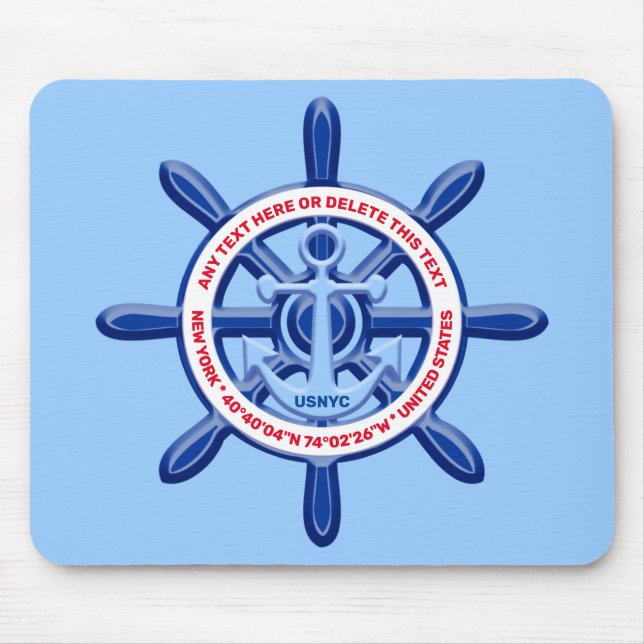 Mousepad Qualquer porto marítimo, navio, país personalizáve (Frente)