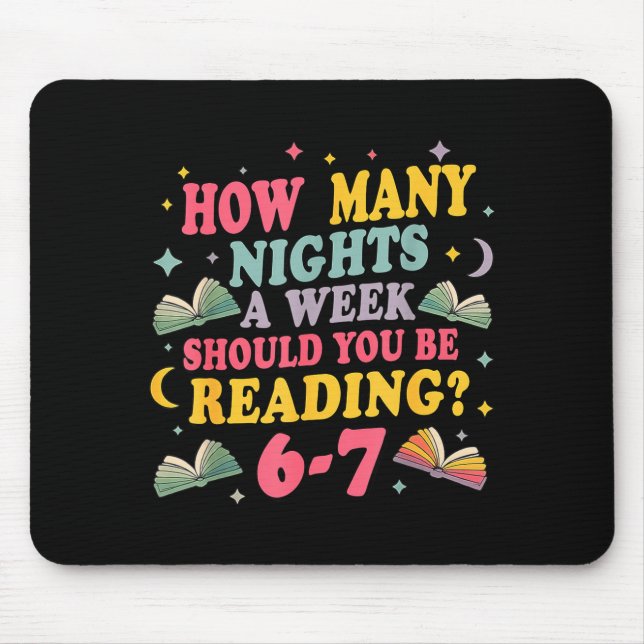 Mousepad Quantas Noites Lendo 67 Meme Seis Sete Professor  (Frente)