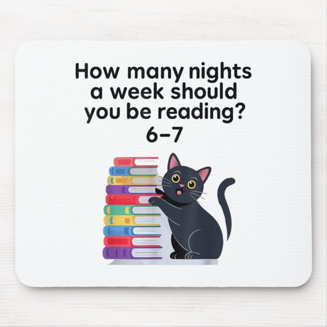 Mousepad Quantas Noites Por Semana Você Deve Ler 6-7 R (Frente)