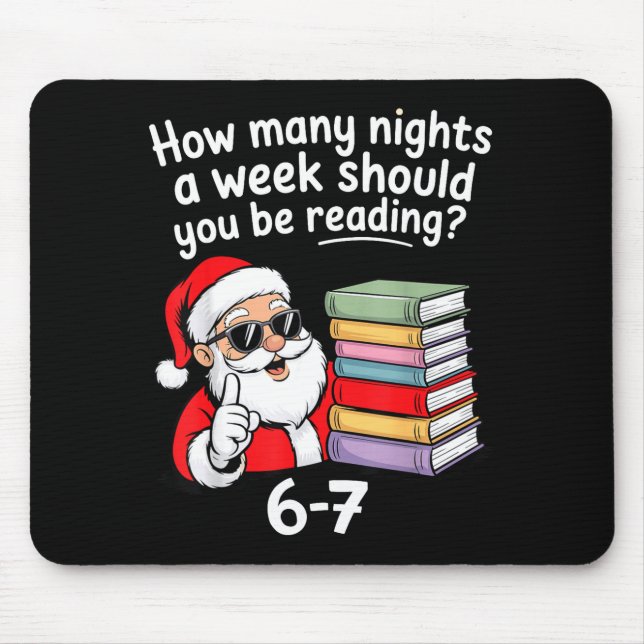 Mousepad Quantos professores de leitura noturna 67 Natal Si (Frente)
