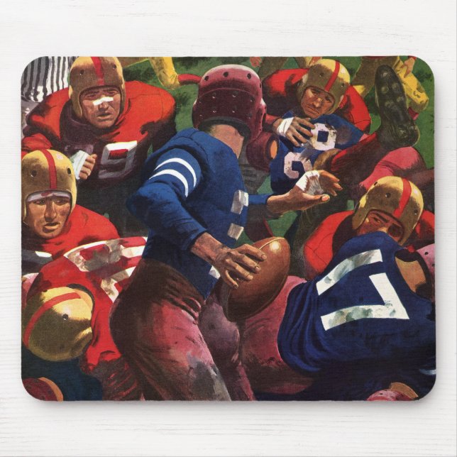 Mousepad Quarterback do Jogador de Futebol Vintage (Frente)